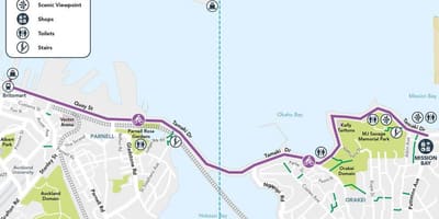 গোলাপী cycleway অকল্যান্ড মানচিত্র