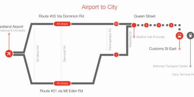 অকল্যান্ড skybus রুট ম্যাপ